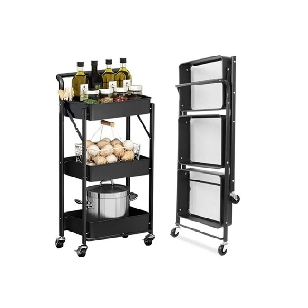 3 TIER FOLDABLE MULTIFUNCTIONAL STORAGE CART