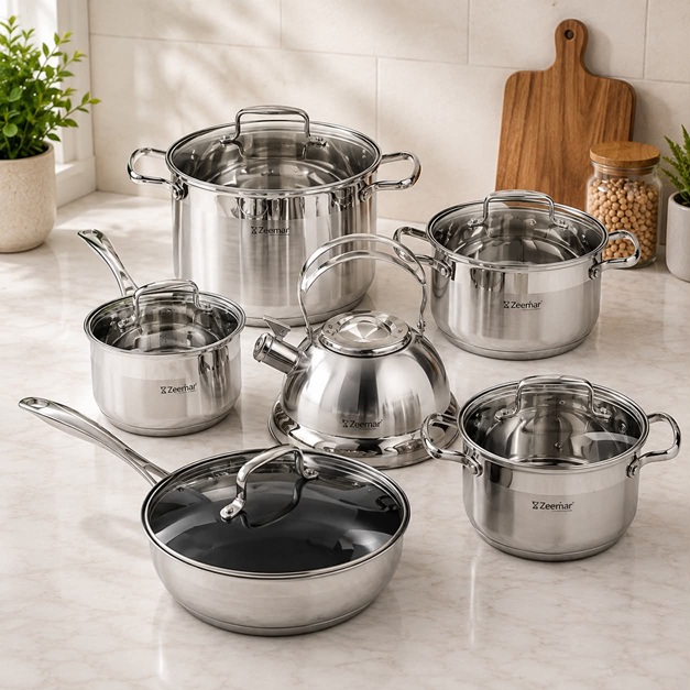 12PCS STAINLESS STEEL COOKWARE SET