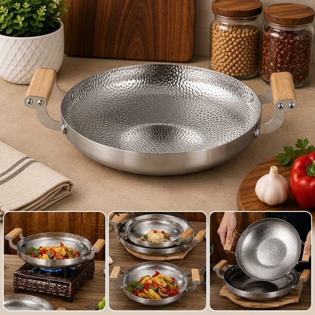 STAINLESS STEEL DEEP KADAI 26CM