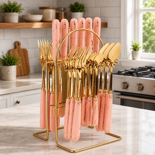 24 PCS STAINLESS STEEL CUTLERY SET