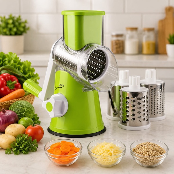 TABLETOP DRUM GRATER WITH 3 BLADES ( MANUAL )